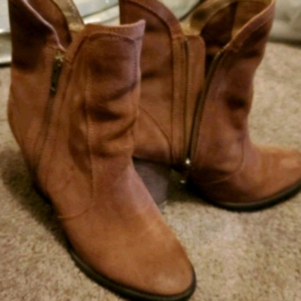 Faux suede ankle boots